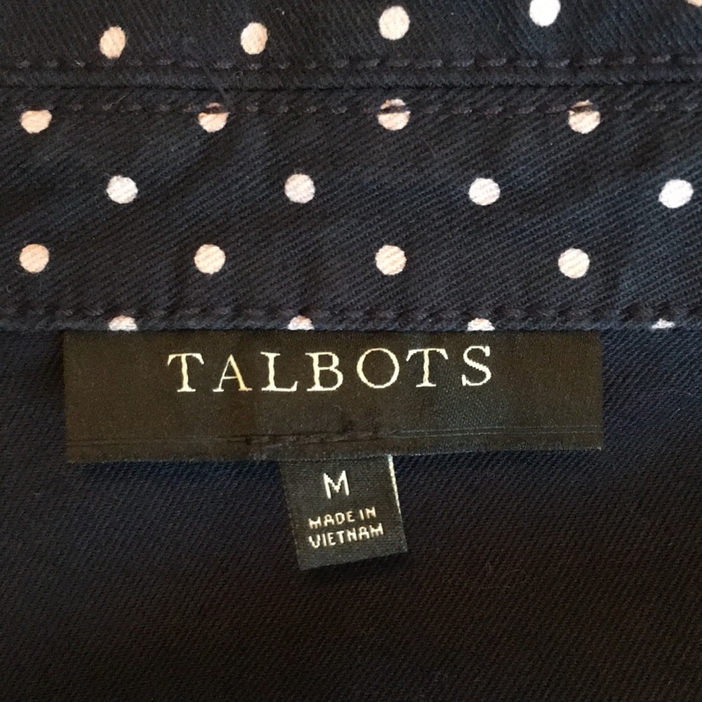TALBOTS | THE CLASSIC DENIM JACKET-DOT PRINT - Picture 10 of 12